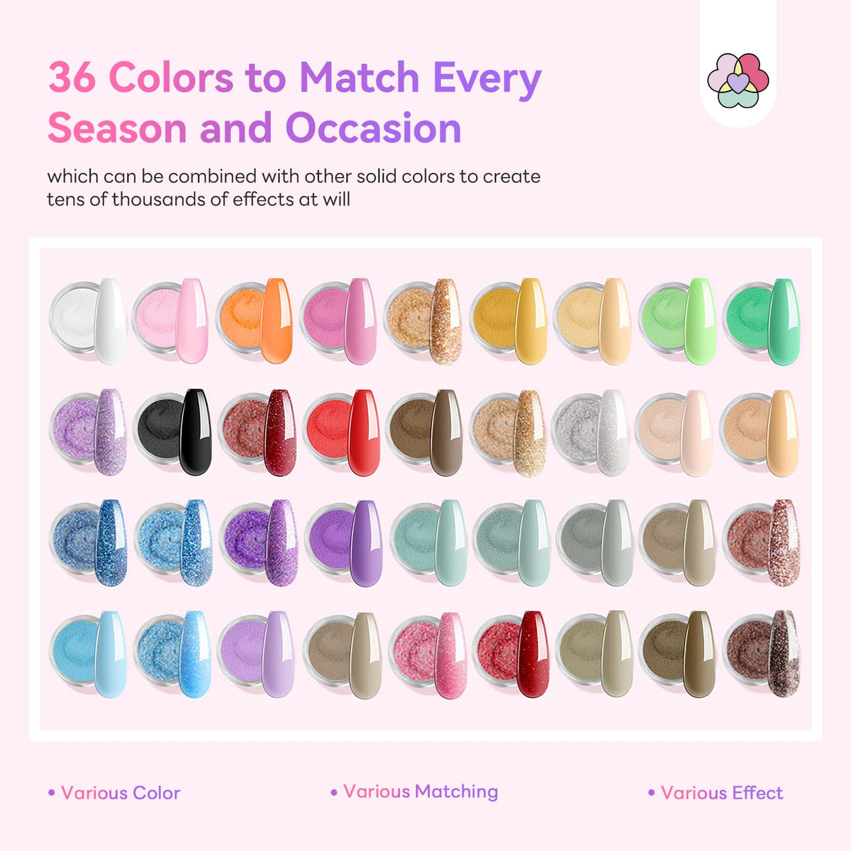 SAVILAND arranged swatch palette displaying true-to-color pigments and choices