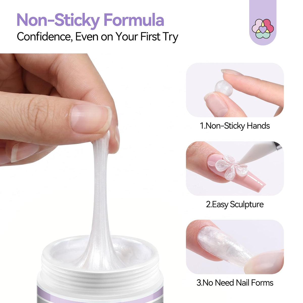 SAVILAND satin white gel texture close-up for smooth sculpting