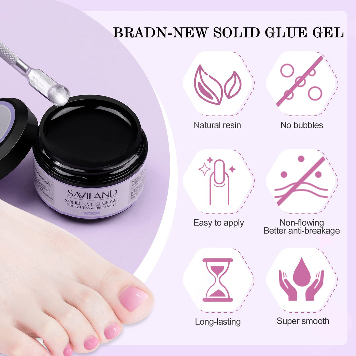 SAVILAND nail file, buffer, cuticle pusher and separators arranged for precise prep