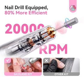 SAVILAND manicure tools with practice fingers arranged for learning and skill building