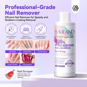 SAVILAND tools laid out including files buffer and scraper for tidy removal benefit