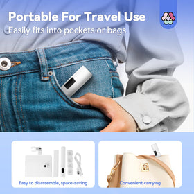 SAVILAND lamp inside a travel bag highlighting portable manicure convenience