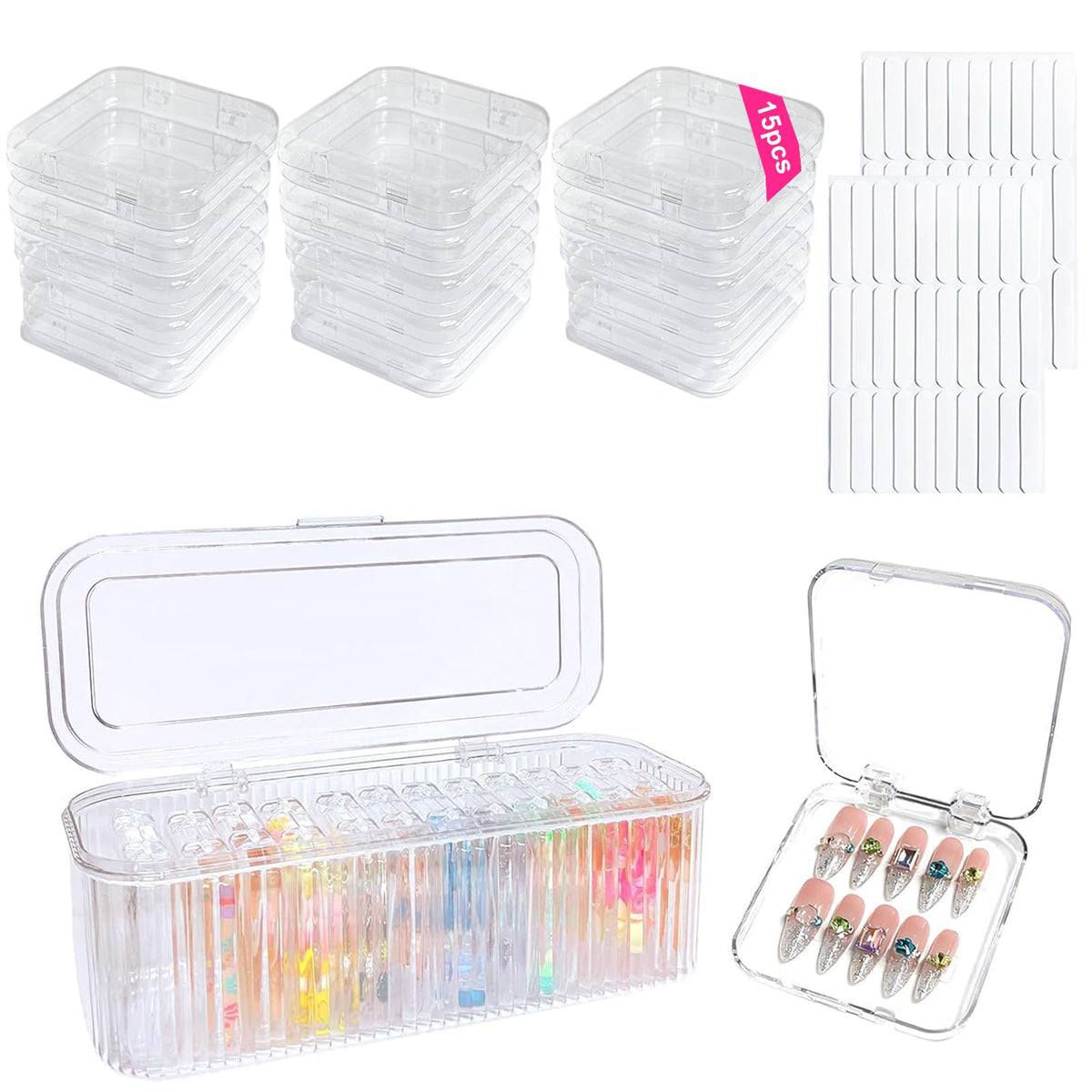 Sawvolker clear front packaging showing 15 nail boxes for easy selection