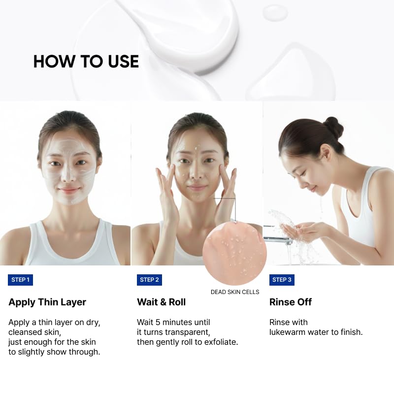 SAYNID mask spread on face illustrating gentle application and comfortable wear