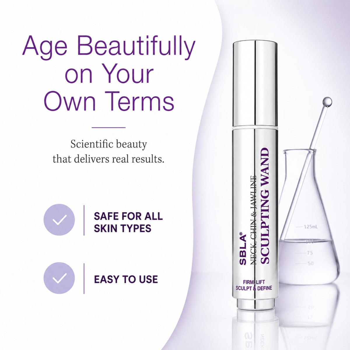 SBLA serum texture on skin showing smooth lightweight finish and absorption
