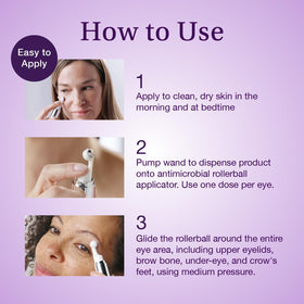 SBLA wand applied at eye area showing targeted lifting effect