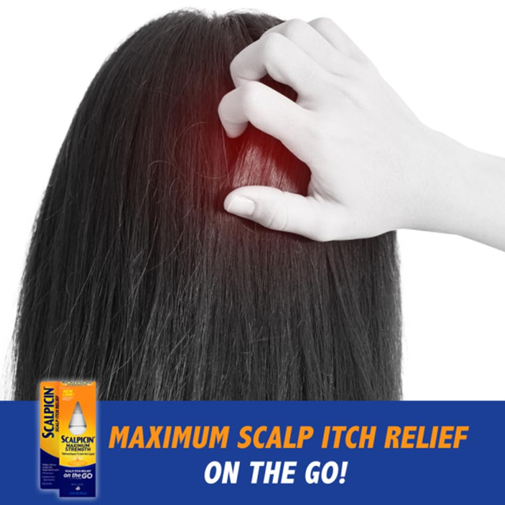 Scalpicin applicator tip close-up, allows precise scalp application for relief
