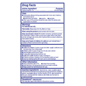 Hand applying Scalpicin to scalp, demonstrates easy targeted symptom control