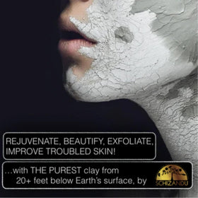 Schizandu clay hair mask in hands, clarifying scalp treatment benefit