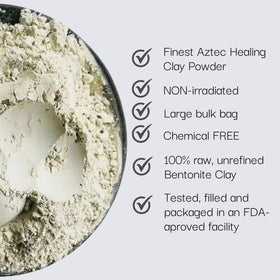 Schizandu close-up powder texture, fine clay particles for smooth blends