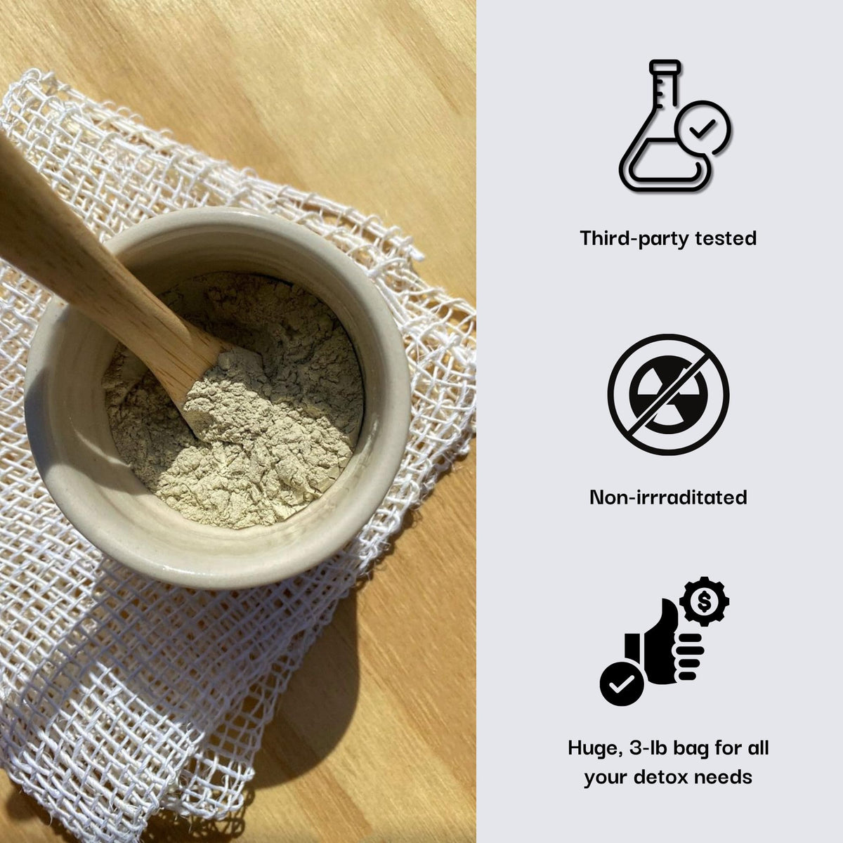 Schizandu clay on spoon with scale, measurement clarity for DIY recipes