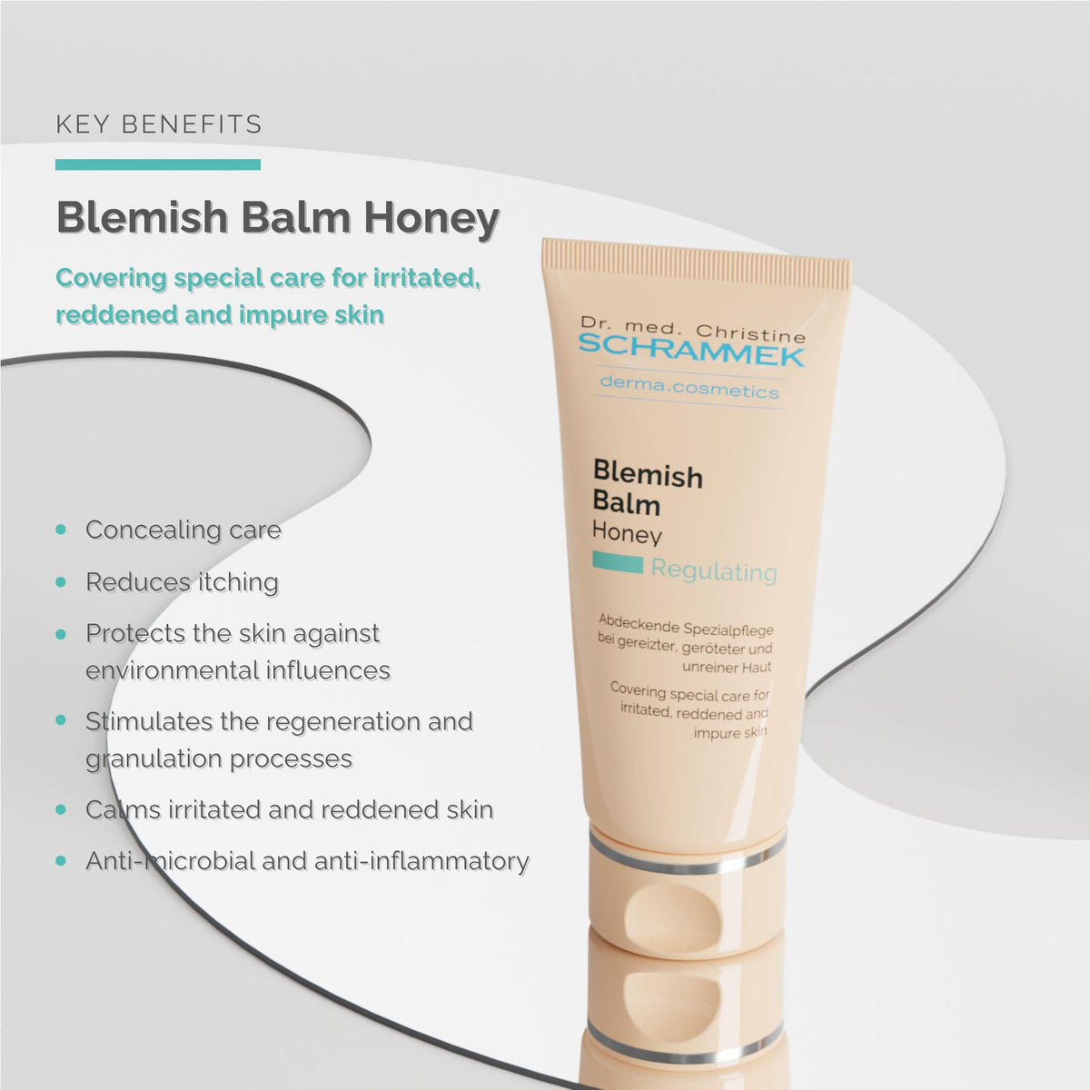 Schrammek close-up texture of BB cream highlighting smooth blendability