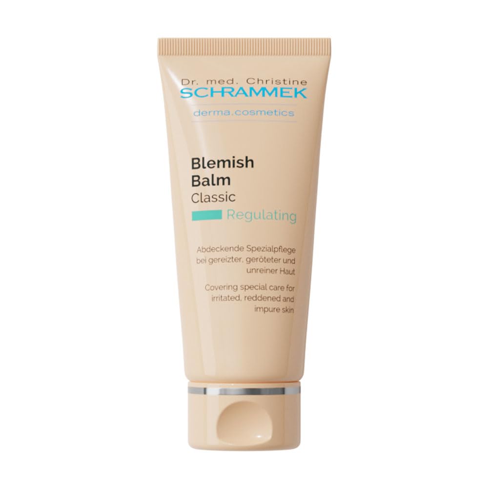 Schrammek blemish balm shade swatch comparison illustrating natural-evening benefit