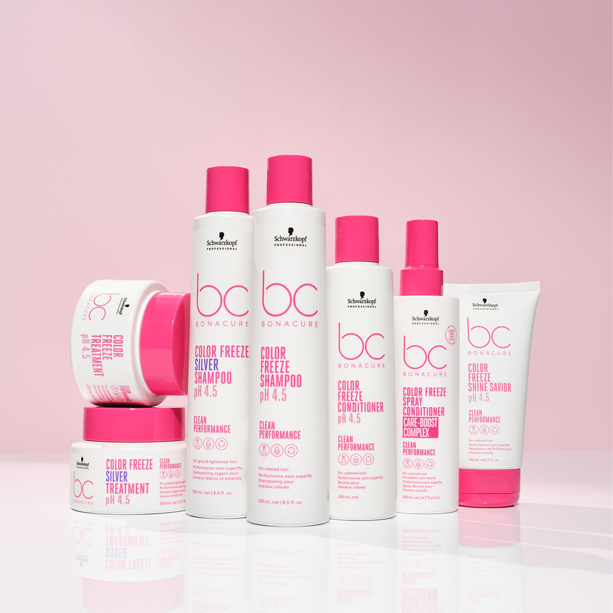 Lifestyle on bathroom shelf illustrating Schwarzkopf Professional fitting into daily color care routines