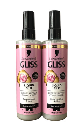 Schwarzkopf Gliss front packaging showing twin 200ml bottles and product benefit