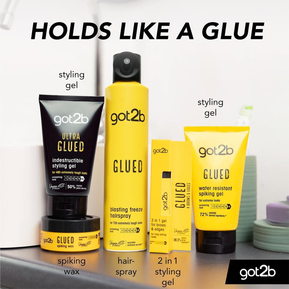 Schwarzkopf got2b glued close-up texture of gel demonstrating strong hold