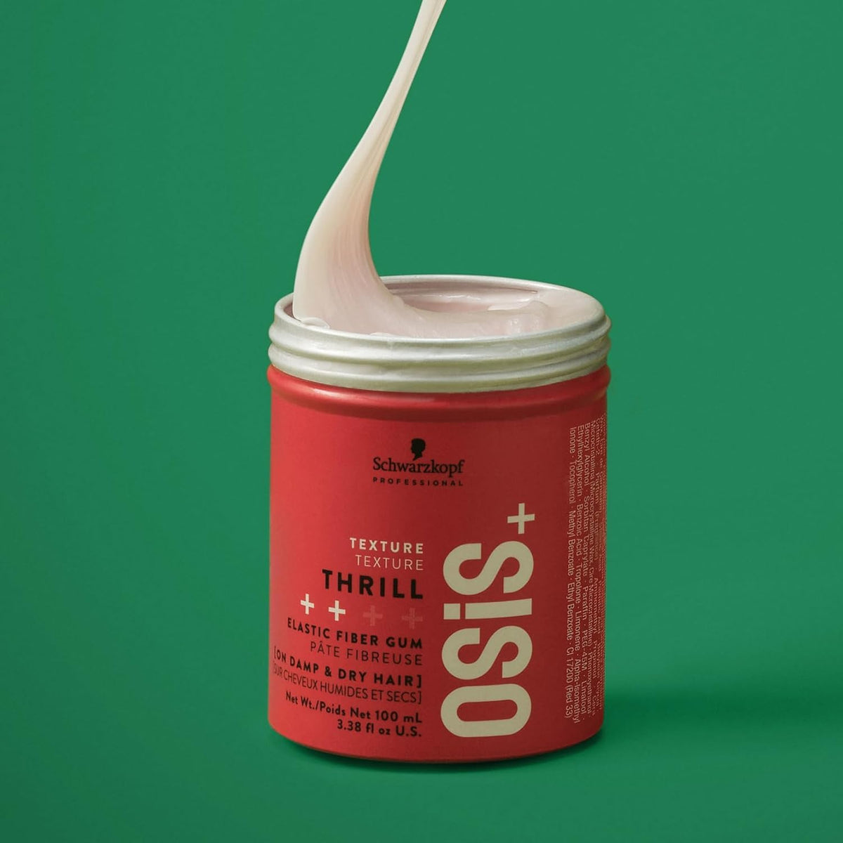 Schwarzkopf Professional OSiS+ side label highlighting ingredients and color-safe benefit