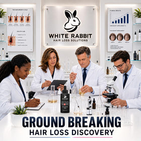 Science Backed Naturals applying Bald Block to scalp demonstrating targeted topical use
