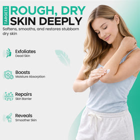 Scientific Solutions CLEAR 40 being applied to heel showing targeted moisturizing and softening benefit