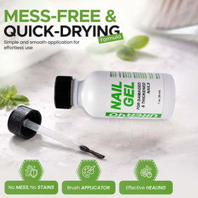 Scientific Solutions Global quick-dry gel on nail demonstrating fast-drying convenience