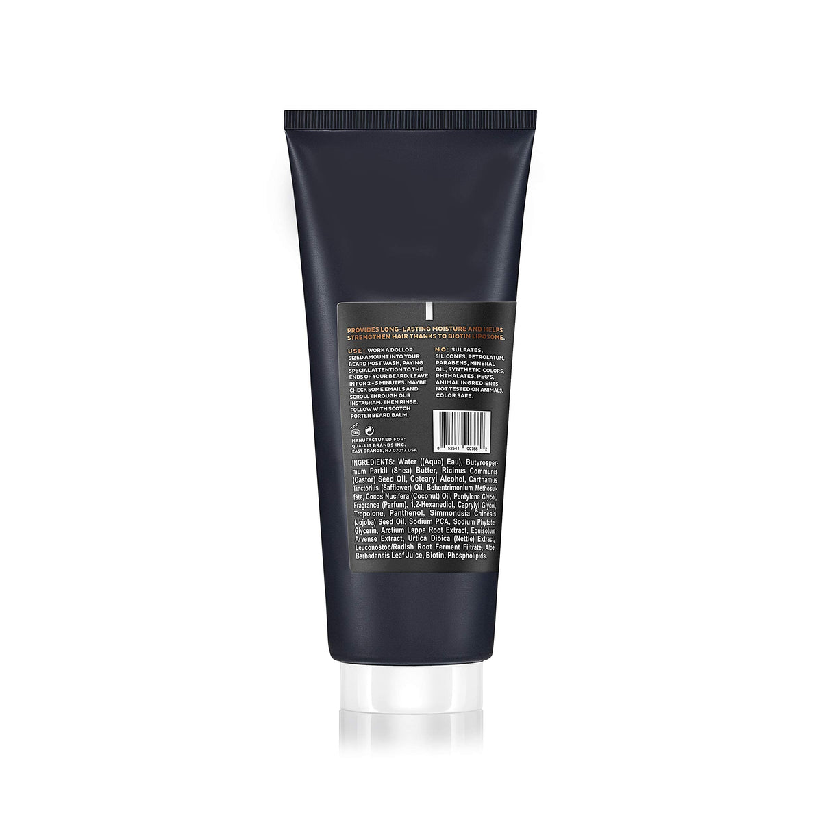 Scotch Porter bottle label highlighting scent notes and clean formula