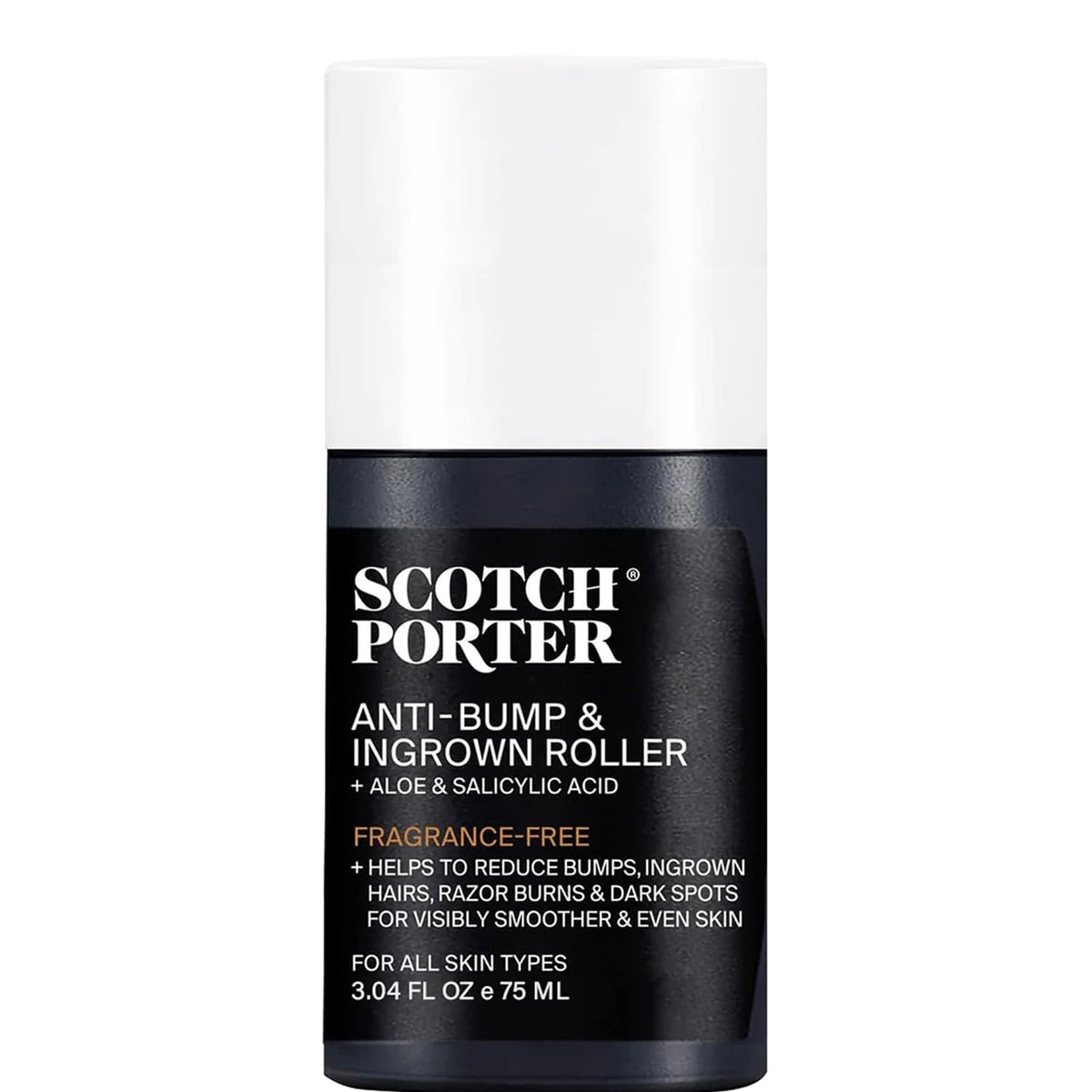 Scotch Porter front packaging showing roll-on bottle and benefits