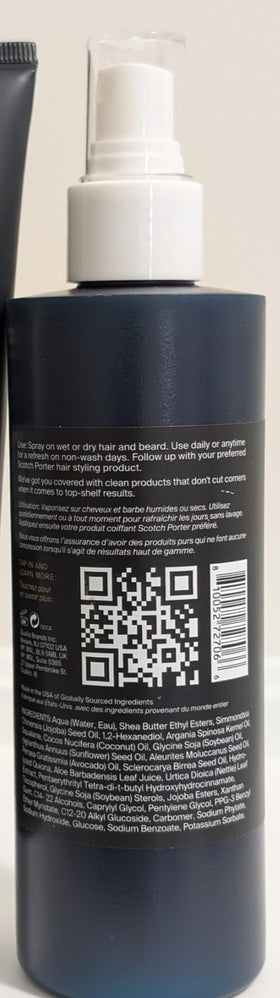 Scotch Porter label close-up listing vegan and no-sulfate benefits