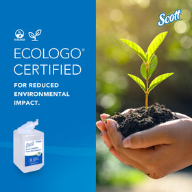 Scott Professional ECOLOGO and NSF labels close-up showing verified sustainability benefit