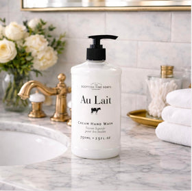 Scottish Fine Soaps bottle by sink lifestyle scene demonstrating countertop convenience