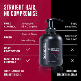 Scruples being applied to damp hair for easier blow-drying and frizz control