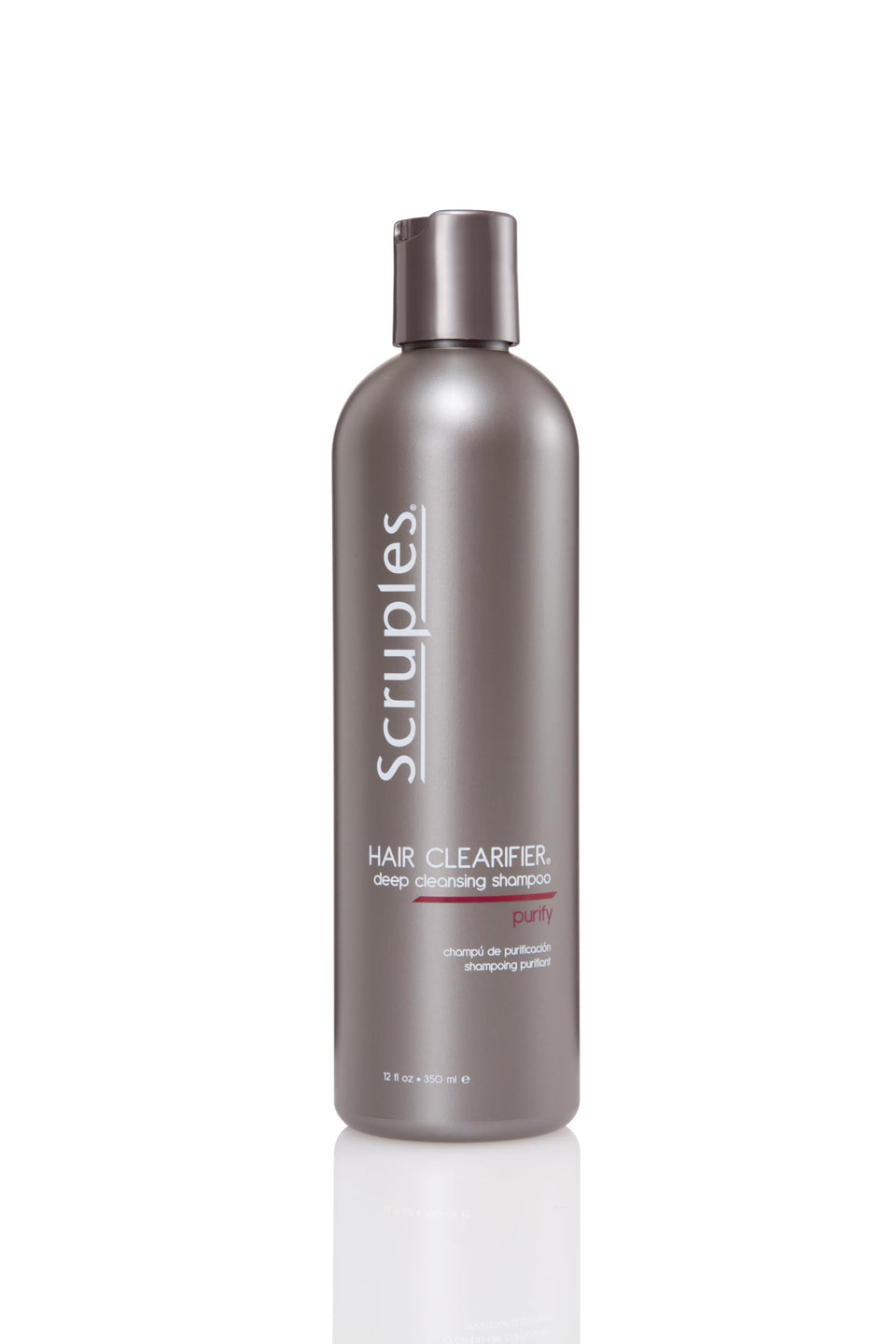 Scruples front packaging showing bottle and brand for quick identification and trust