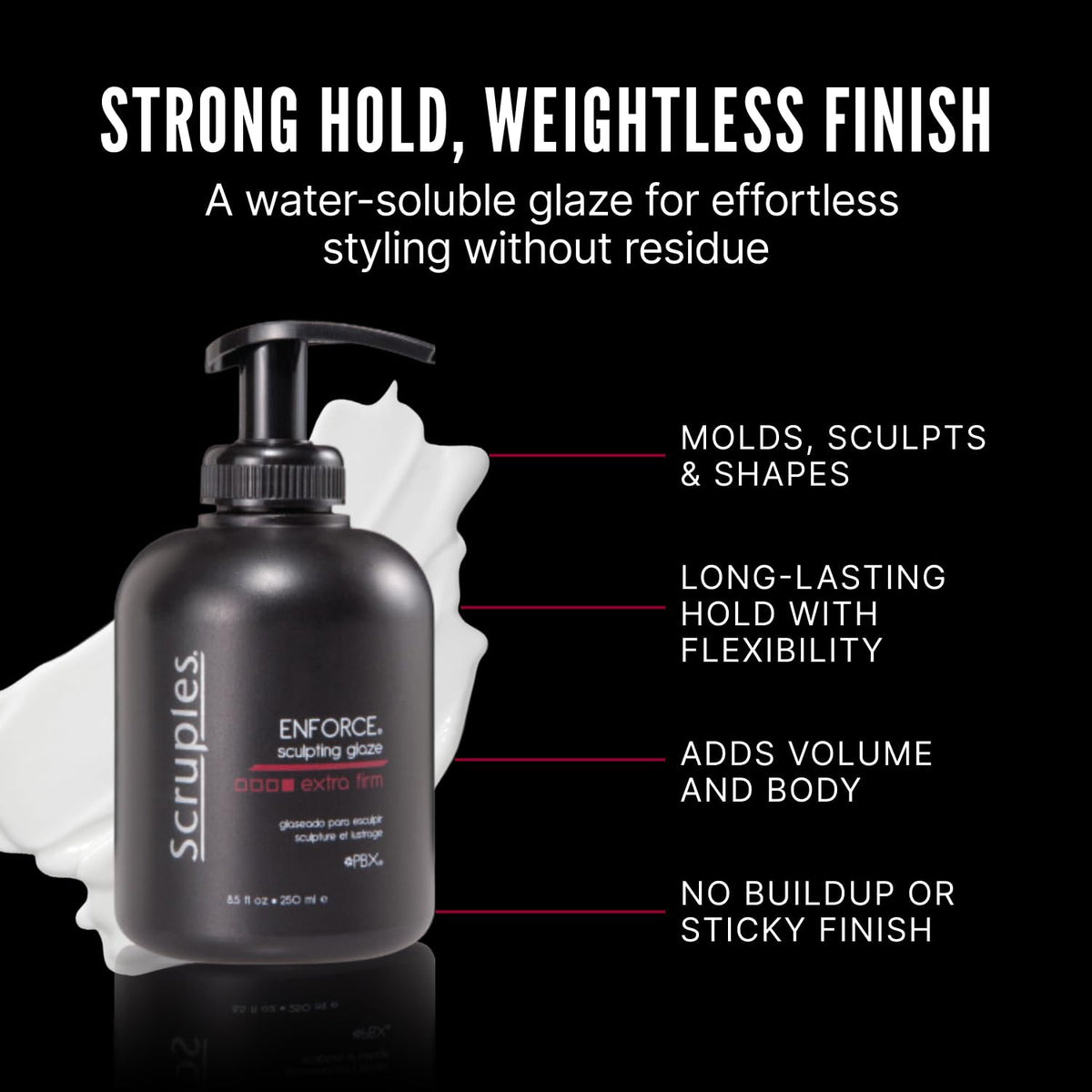 Scruples Enforce Sculpting Glaze used during blow-dry to create root lift and lasting volume
