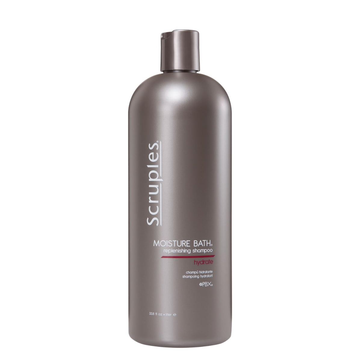 Scruples bottle front view showing size and moisturizing benefit