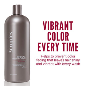 Scruples Renewal Shampoo pump close-up for easy dispensing and control