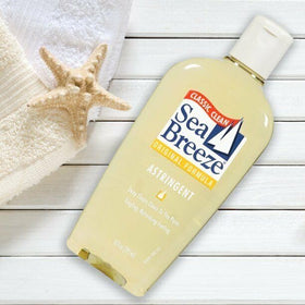 Two-pack of Seabreeze bottles in lifestyle scene signaling value and ready-to-go convenience