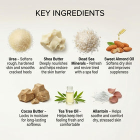 SEACRET Dead Sea minerals pile beside product for nourishing benefits