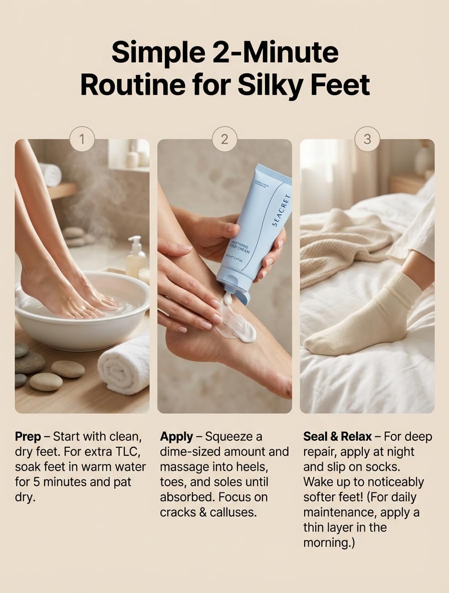 SEACRET label detail highlighting hypoallergenic, paraben-free promise