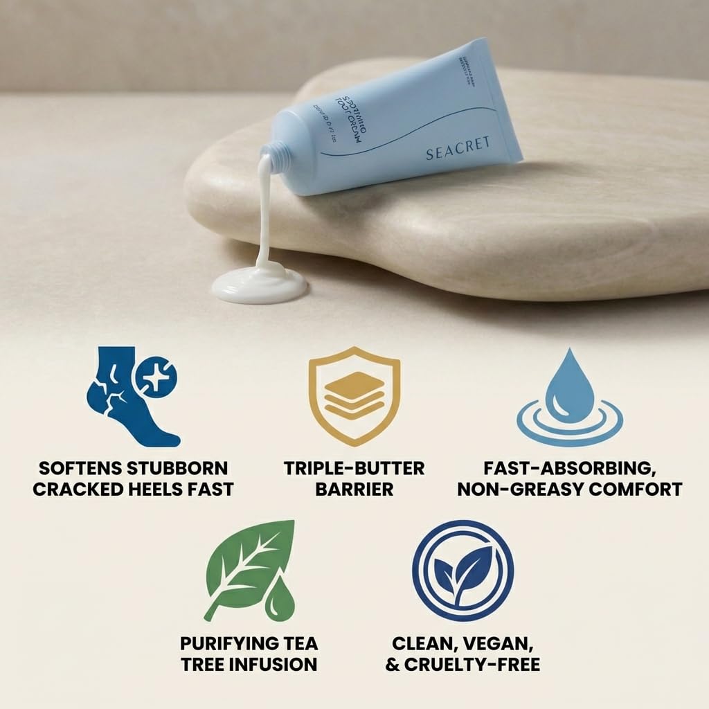 SEACRET open tube texture showing rich, fast-absorbing cream