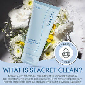 SEACRET bottle on bathroom shelf in styled setting suggesting daily spa ritual benefit