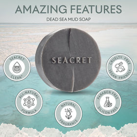 SEACRET soap applied to face, helps refine pores and remove oil