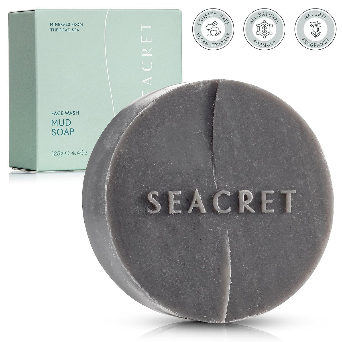SEACRET bar beside sink in bathroom lifestyle, suggests daily spa ritual