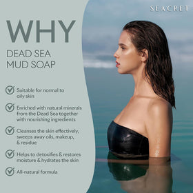 SEACRET soap applied to elbow to demonstrate smoothing rough skin benefit