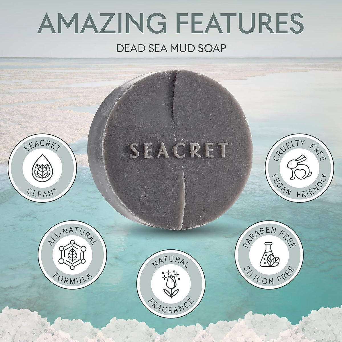 SEACRET soap used at sink during facial routine for oil-control benefit