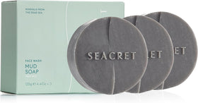 SEACRET soap front packaging showing brand and mineral mud benefits