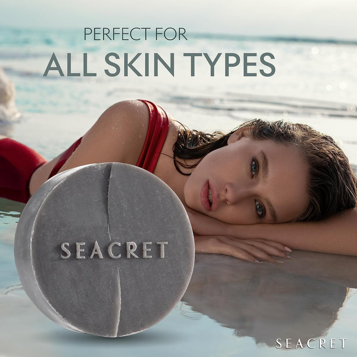 SEACRET soap ingredients label listing Dead Sea minerals and clean-beauty claims
