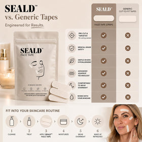 SEALD strip placed on cheek and jawline showing discreet, natural look