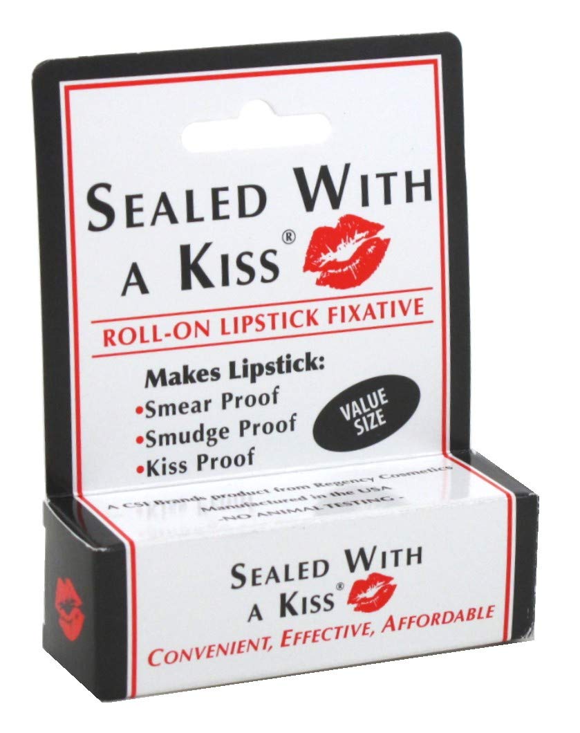 Sealed With A Kiss front packaging showing compact 12ml rollerball and benefits