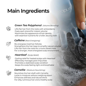 Seapuri shampoo applied to scalp during wash showing clarified, refreshed scalp