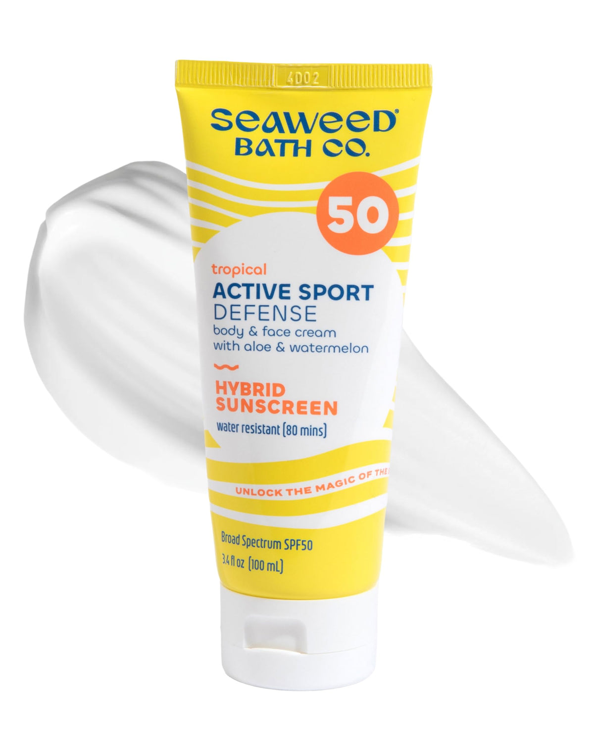 Seaweed Bath Co. front packaging showing SPF 50 protection and benefits