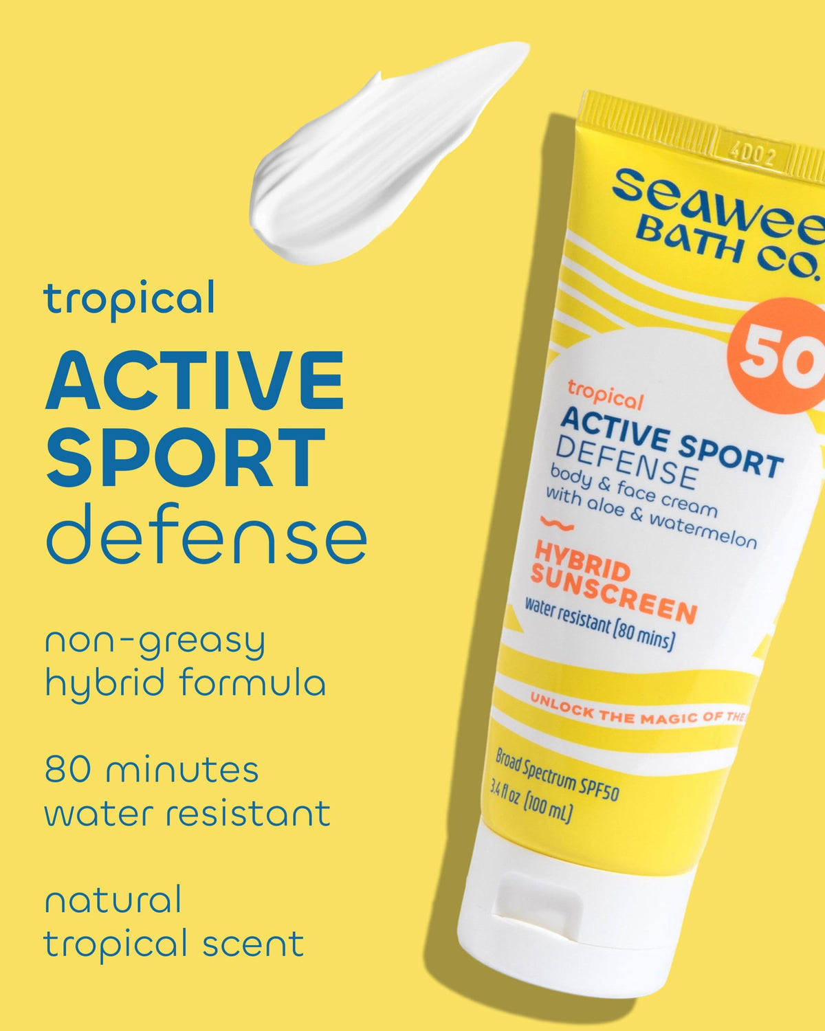 Seaweed Bath Co. cream texture close-up highlighting fast absorption